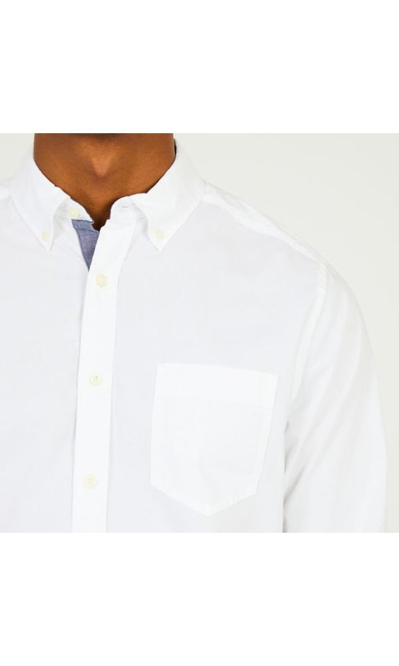Nautica - Camisa de Manga Larga para Hombre, Ajuste clásico, elástica, Manga Larga