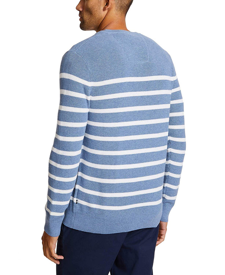 Nautica suéter de Manga Larga con Cuello Redondo a Rayas para Hombre
