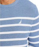 Nautica suéter de Manga Larga con Cuello Redondo a Rayas para Hombre